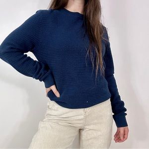 *Denver Hayes Navy Blue Cable Knit Crew Neck Sweater